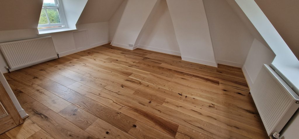 Freshly laid wooden flooring