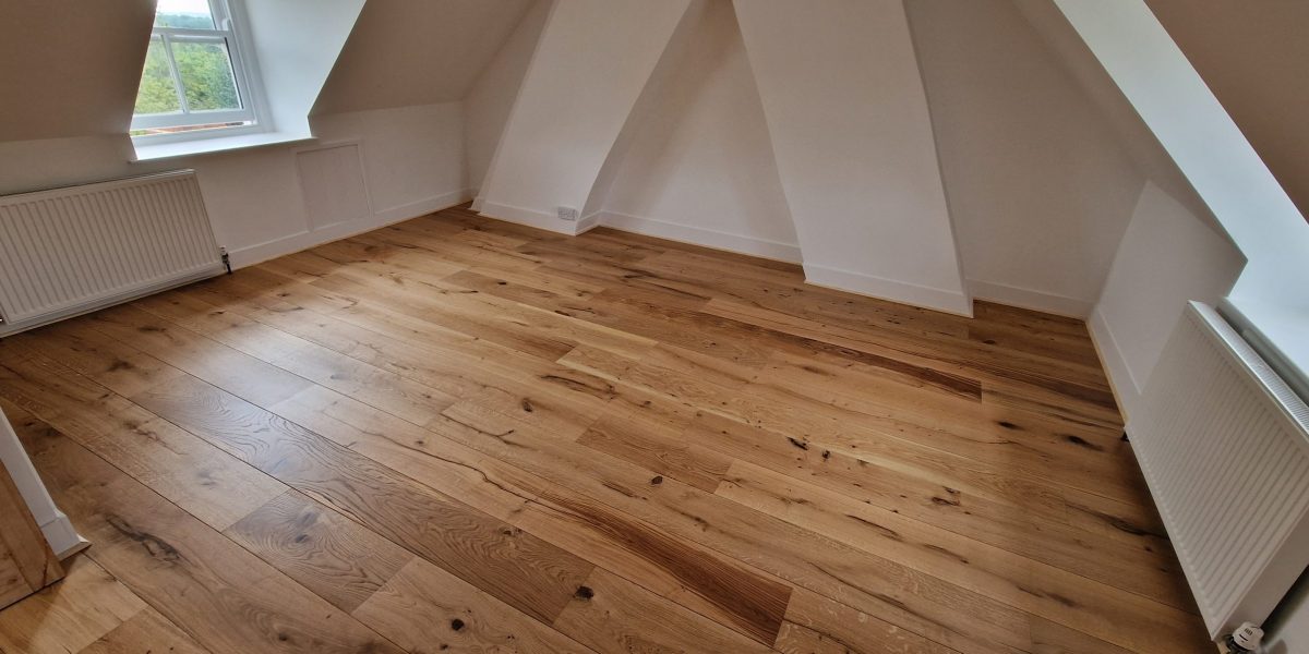 Freshly laid wooden flooring