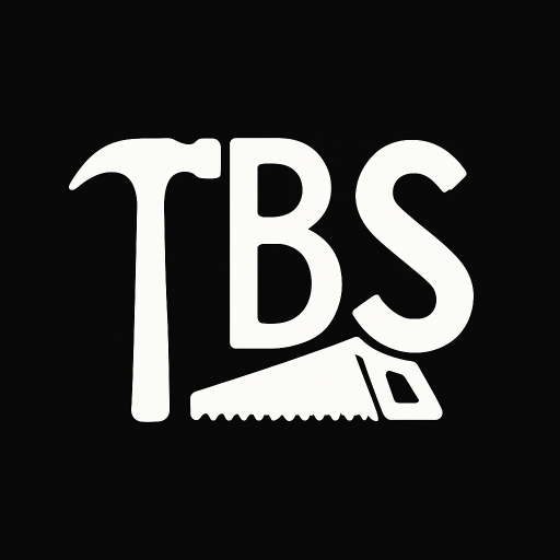 Logo with initials TBS.